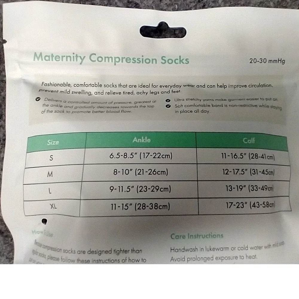 Motif Medical Maternity Compression Socks White Medium 20-30 mmHg AAB0004-02